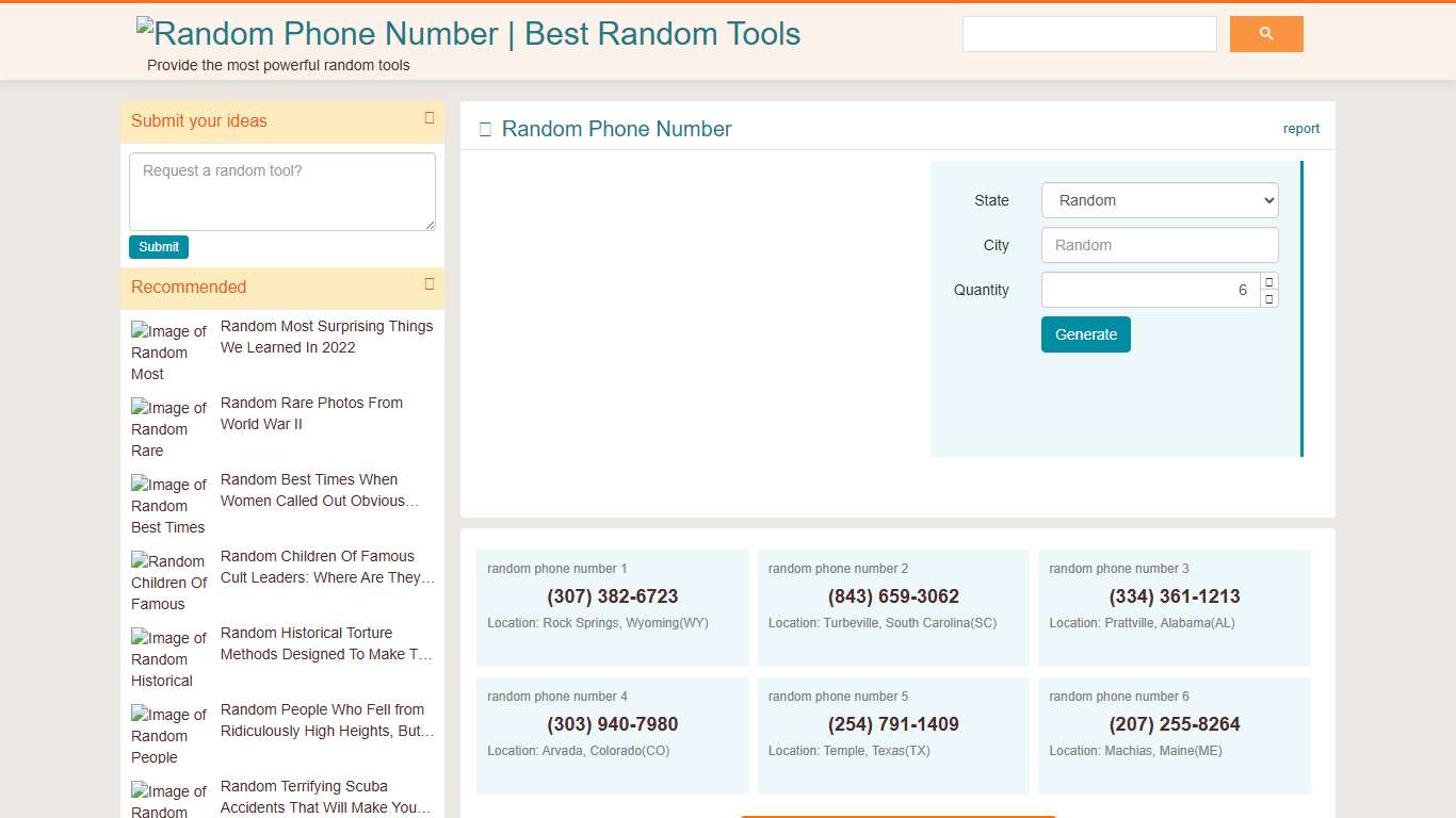Random US Phone Number Best Random Tools